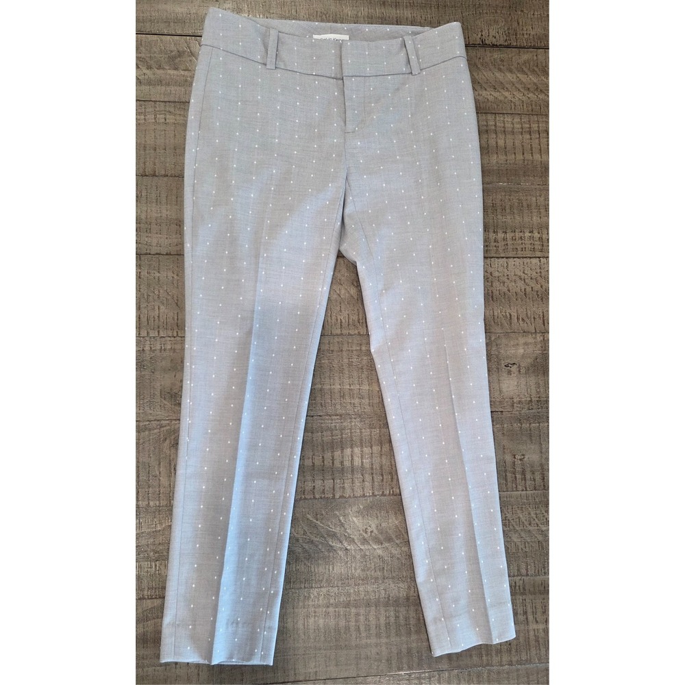 Calvin Klein Womens Gray Polka Dot Dress Slacks Slim Fit Pants Size 0